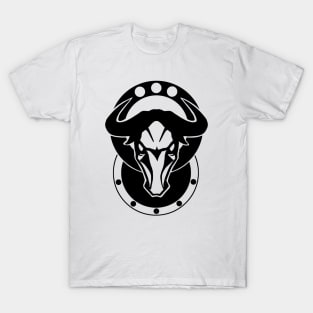 Bull Head - Original Logo Banner Sigil - Dark Design for Light Backgrounds T-Shirt